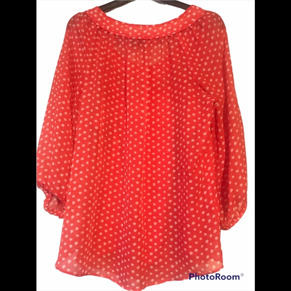 AGB Scoop Neck Polka Dot Cami & Sheer top size Medium - Picture 2 of 12